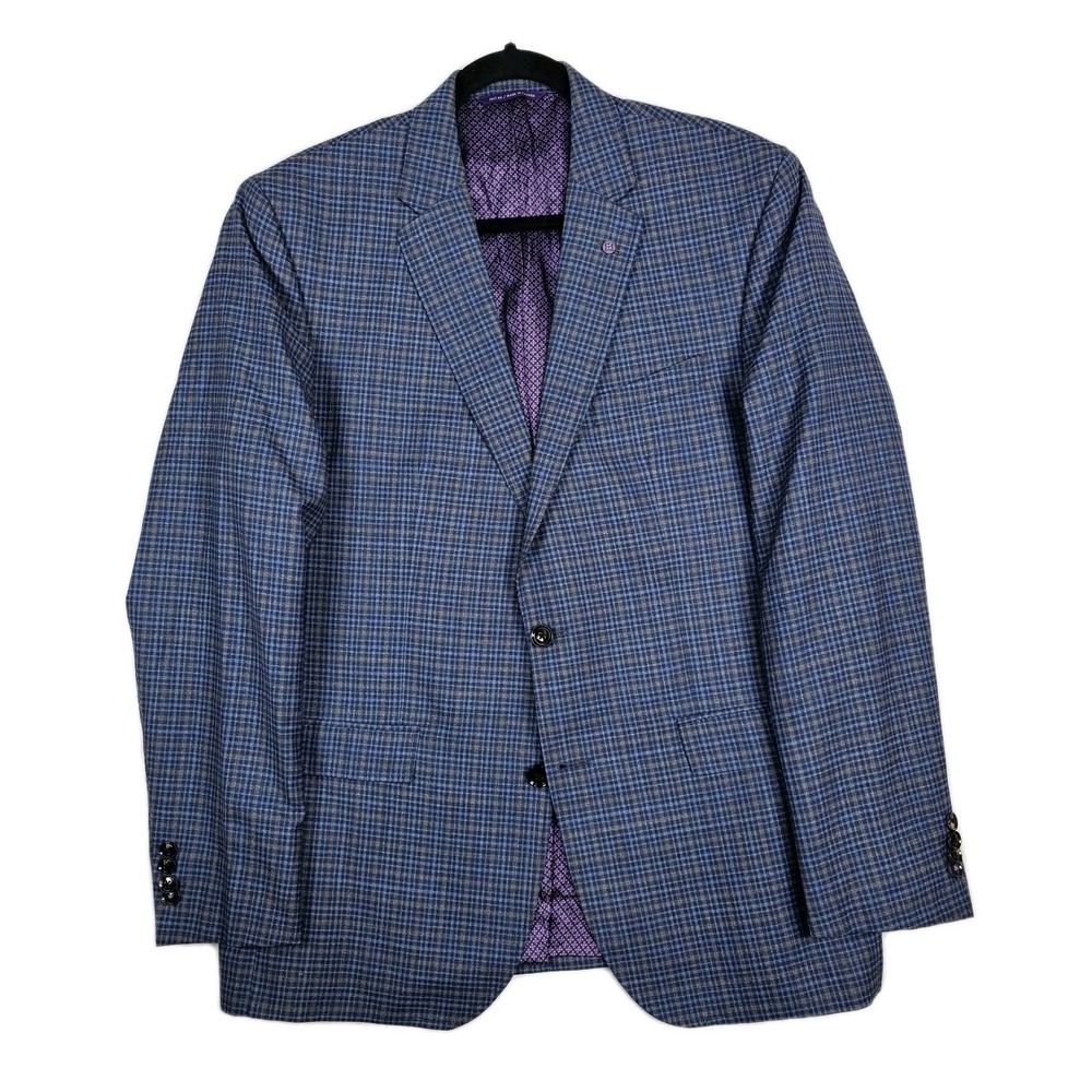 Ted Baker London Endurance Jay 44R Glen Check Plaid 100% Wool Blazer Sport Coat